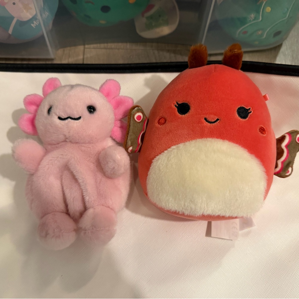 Pink Palm PAL and Red Squishmallows Plush Toy Set
